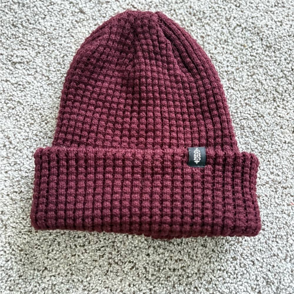 Free People Deep Red Knit Beanie